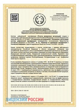 Приложение к сертификату для ИП Зеленодольск Сертификат СТО 03.080.02033720.1-2020
